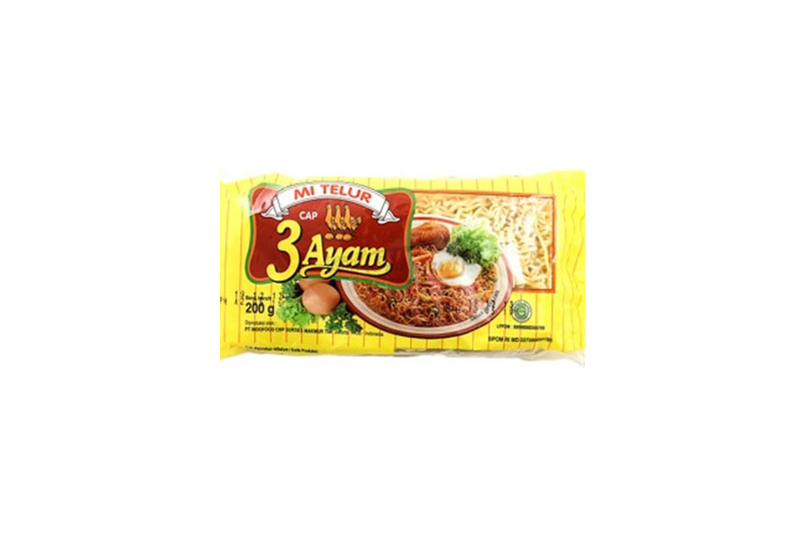 Mie Telur Cap 3 Ayam 印尼三雞牌蛋麵 (200g*20入/箱)