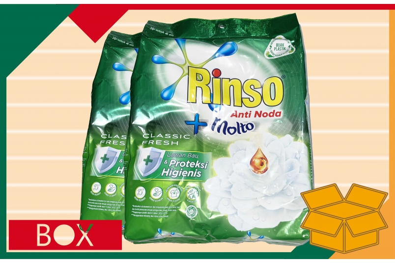 洗衣粉(綠色) RINSO  DETERGENT （HIJAU） (770g±10%*12入/箱)
